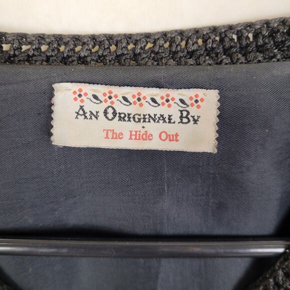 Vintage The Hide Out Purple Leather Patchwork Coat Sz XL Boho Hippie Whimsigoth - Picture 3 of 9